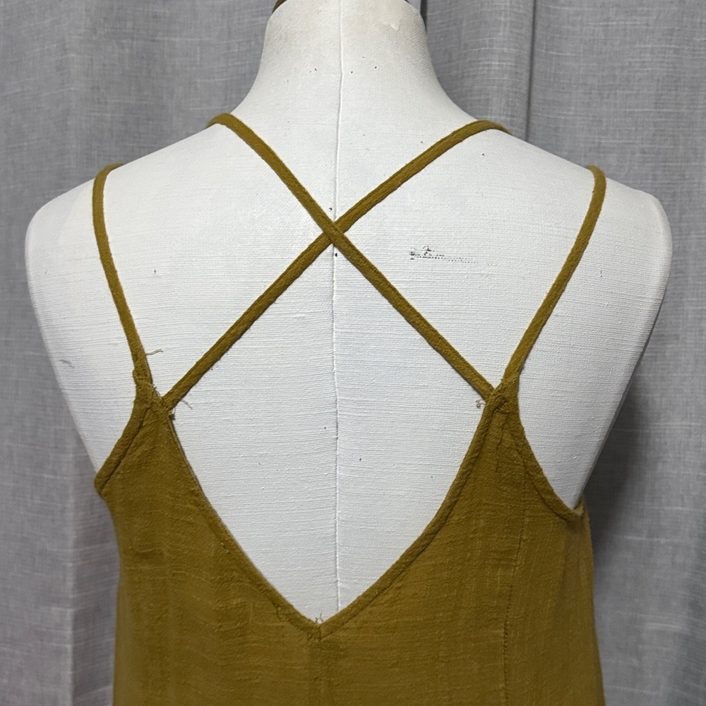100% Cotton Lush Brand Skater Style Strappy Dress-Sz S-Chartreuse-GUC - Picture 10 of 16